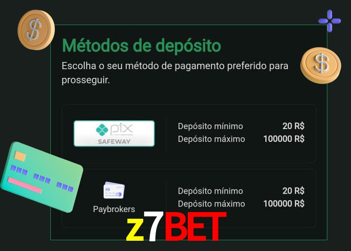 O cassino z7bet oferece uma grande variedade de métodos de pagamento
